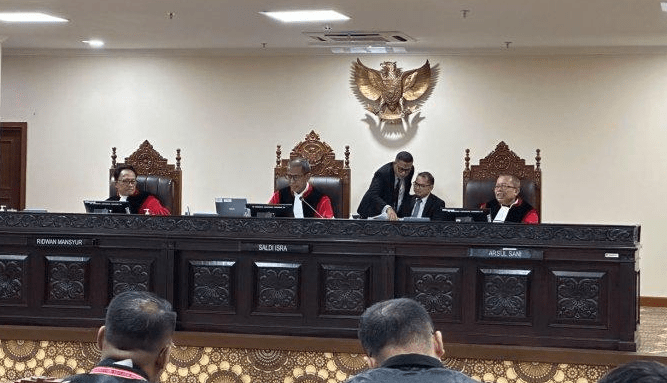 Suasana sidang sengketa Pilgub Sulsel di Mahkamah Konstitusi, Kamis (09/01/2025).