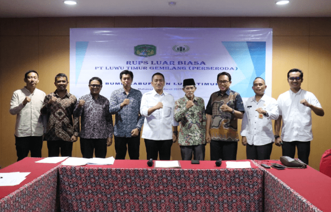 Rapat Umum Pemegang Saham Luar Biasa (RUPS LB) PT. Luwu Timur Gemilang (LTG) (Perseroda) yang digelar di Aula Safire 1 Hotel Swiss Bell, Makassar, Kamis (27/03/2025).