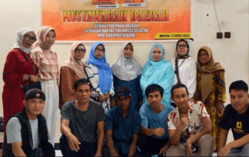 Suasana Musyawarah Daerah (Musda) I DPD Gerakan Rakyat (GR) Kabupaten Bone, Minggu (27/4/2025).