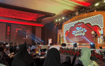 Suasana Grand Launching Magatti Tour & Travel di Sandeq Ballroom Hotel Claro Makassar, Kamis (17/7/2025).