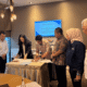 Penandatanganan MoU anatra oleh Direktur Utama Perseroda Luwu Timur Gemilang, Ikal A.A., bersama Direktur Utama BUP PT. Pelabuhan Mutiara Indah, Mardiana, disaksikan oleh Bupati Luwu Timur H. Irwan Bachri Syam.
