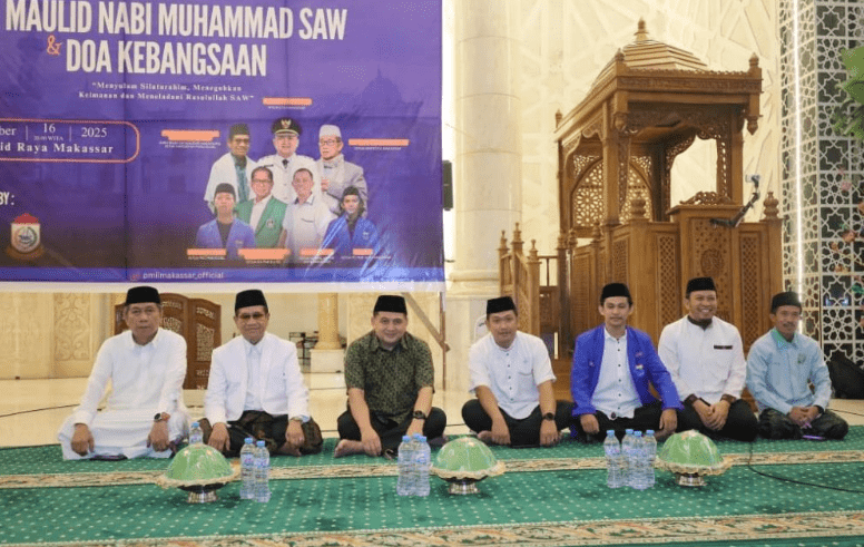 Maulid Nabi Muhammad SAW dan Doa Kebangsaan yang digelar Pengurus Cabang Pergerakan Mahasiswa Islam Indonesia (PMII) Kota Makassar