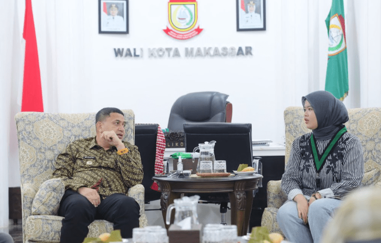 Wali Kota Makassar, Munafri Arifuddin, menerima silaturahmi Pengurus Himpunan Mahasiswa Islam (HMI) Cabang Makassar di ruang kerja Wali Kota