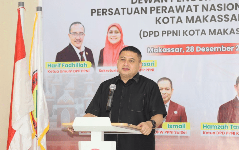 Wali Kota Makassar, Munafri Arifuddin, meresmikan sekaligus menandatangani prasasti Sekretariat Dewan Pengurus Daerah (DPD) Persatuan Perawat Nasional Indonesia (PPNI) Kota Makassar