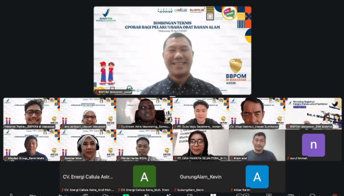 Dorong Legalitas Jamu, BBPOM Makassar Bimtek CPOBAB untuk Pelaku Usaha