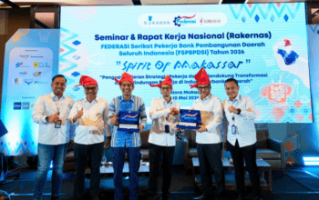 Sekda Sulsel Hadiri Rakernas FSP BPD SI, Pemprov Sulsel Dorong Keseimbangan Bisnis Perbankan dan Kesejahteraan Pekerja