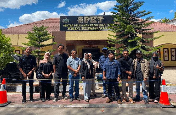 KOPAHAM Sulsel Laporkan Dugaan Kekerasan Saat Penggusuran Petani Laoli ke Polda Sulsel