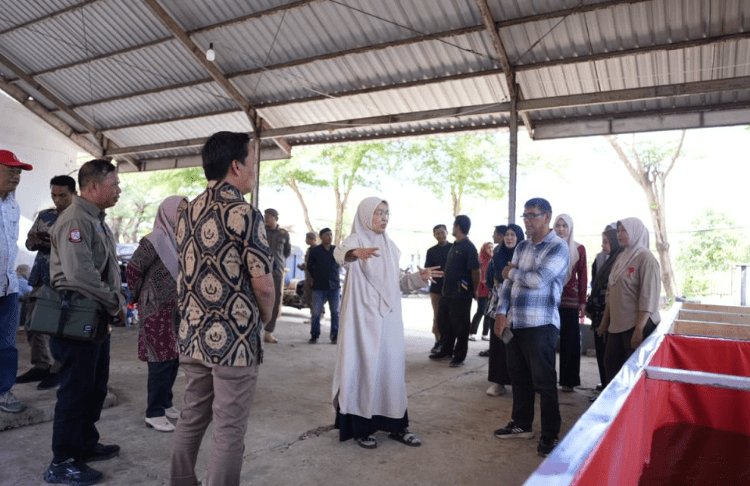 Ketua Dewan Lingkungan Hidup Kota Makassar, Melinda Aksa Munafri, meninjau Tempat Pengolahan Sampah Reduce, Reuse, Recycle (TPS3R) Paccerekang dan TPS3R Katimbang di Kecamatan Biringkanaya